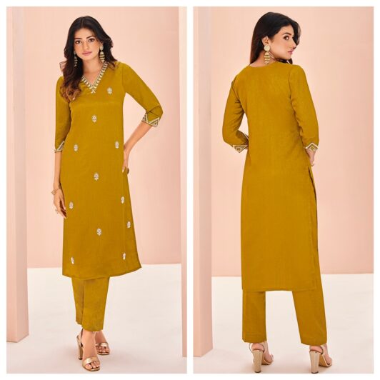 MUSTARD READY MADE CHINON SUIT PREORDER SPECIAL ARY06