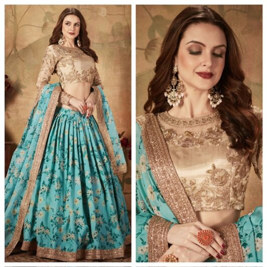 BLUE FLORAL LEHENGA PREORDER SPECIAL ZEE7606