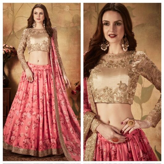 PINK FLORAL LEHENGA PREORDER SPECIAL ZEE7604