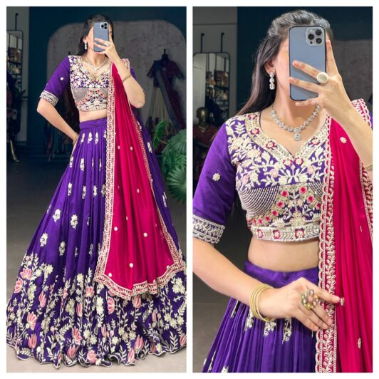 PURPLE VICHITRA SILK LEHENGA PREORDER SPECIAL LNB1414PRL