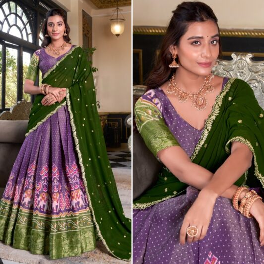PURPLE KANCHIPURAM SILK LEHENGA PREORDER SPECIAL LNB1240PRL