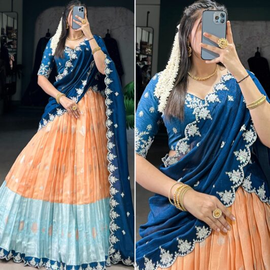 ORANGE ZARI KOTA SILK LEHENGA PREORDER SPECIAL LNB2024ONG
