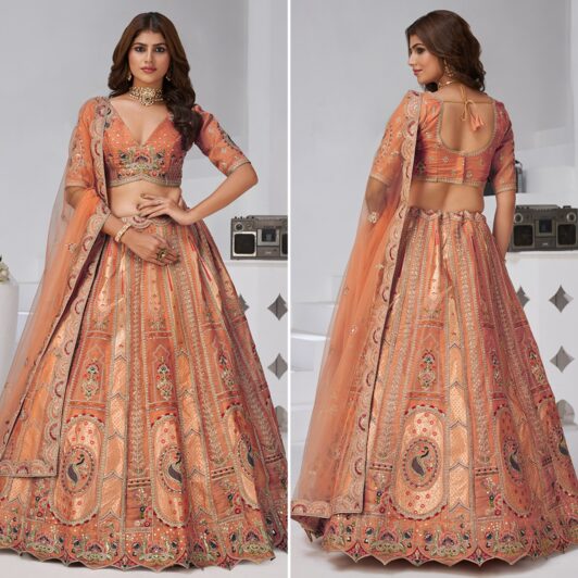RUST BANARASI SILK PREMIUM LEHENGA PREORDER SPECIAL KF2151RST