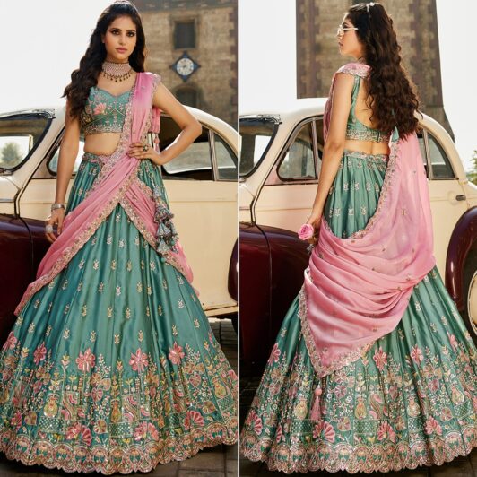 LIME GREEN SEQUIN LEHENGA PREORDER SPECIAL 6163