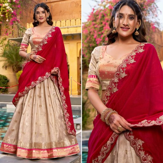 OFF WHITE KOTA SILK LEHENGA PREORDER SPECIAL LNB2008OWT