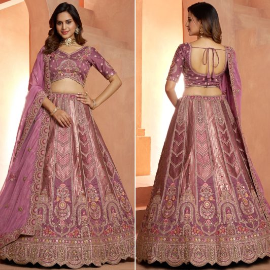 MAUVE BANARASI SILK LEHENGA PREORDER SPECIAL KES2178MAU