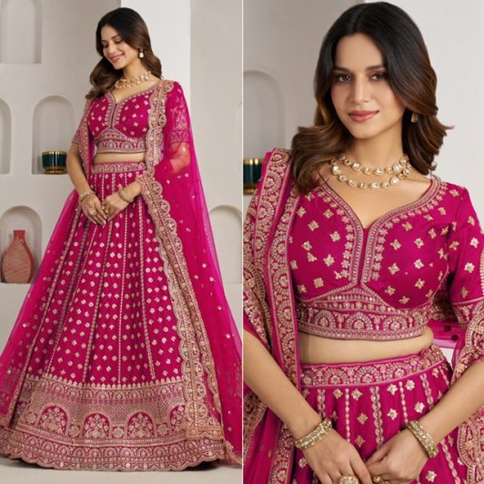 PINK PREMIUM SILK LEHENGA PREORDER SPECIAL KES2175PNK