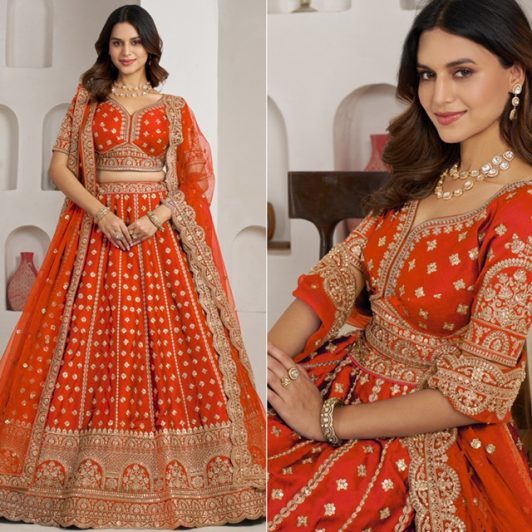 RUST PREMIUM SILK LEHENGA PREORDER SPECIAL KES2175RST