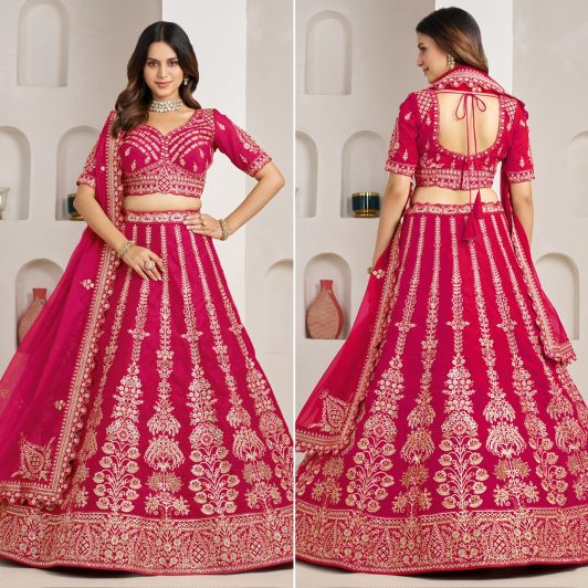 PINK PREMIUM SILK LEHENGA PREORDER SPECIAL KES2192PNK
