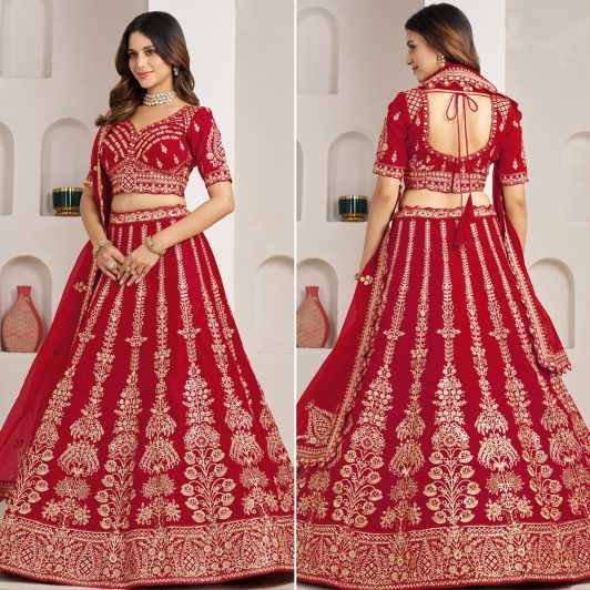 RED PREMIUM SILK LEHENGA PREORDER SPECIAL KES2192RED
