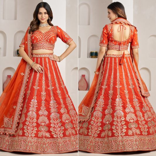RUST PREMIUM SILK LEHENGA PREORDER SPECIAL KES2192RUST