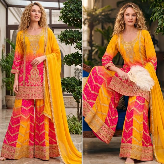 CHINON SILK READY MADE PALAZZO SUIT PREORDER SPECIAL AUR5103
