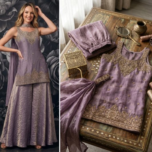 TORA SILK READY MADE PALAZZO SUIT PREORDER SPECIAL AUR20002