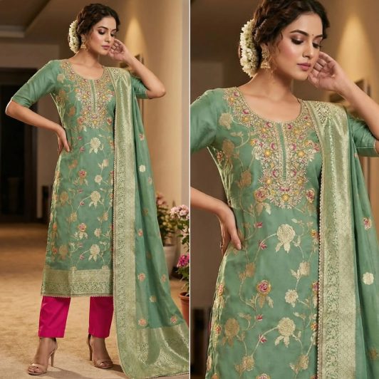 BANARASI COTTON SILK READY MADE PALAZZO SUIT PREORDER SPECIAL AURVOL22C
