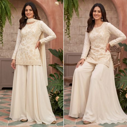 CHINON SILK READY MADE PALAZZO SUIT PREORDER SPECIAL AUR5103