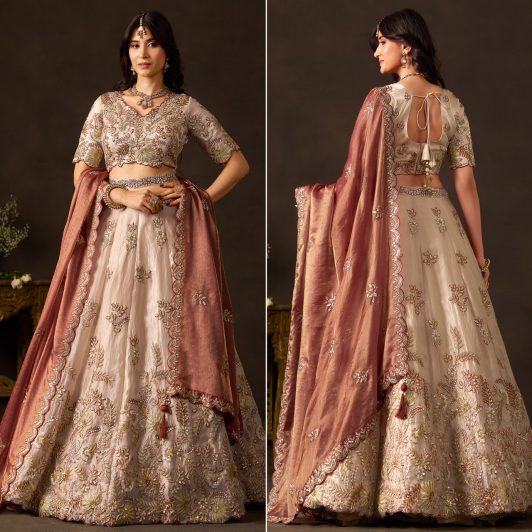 COPPER GOLD FENDY SILK LEHENGA PREORDER SPECIAL ZEE6029CP