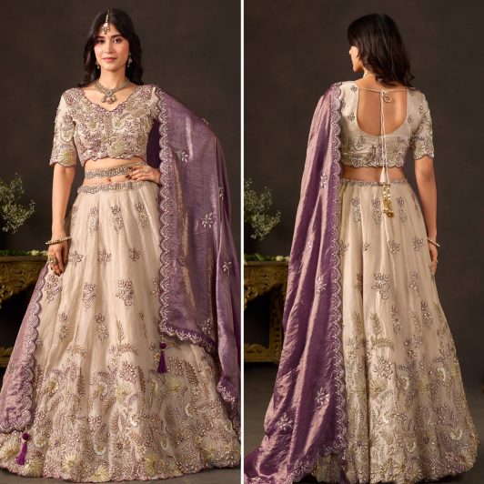 PURPLE GOLD FENDY SILK LEHENGA PREORDER SPECIAL ZEE6029PG