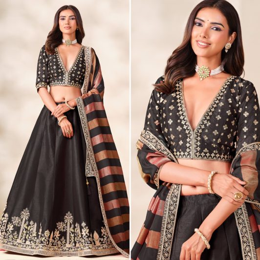 BLACK ART SILK LEHENGA PREORDER SPECIAL MEH3091