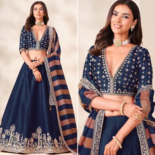 BLUE ART SILK LEHENGA PREORDER SPECIAL MEH3093
